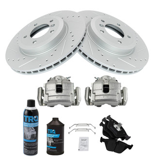 TRQ® - Performance Semi-Metallic Front Brake Kit with Calipers