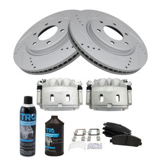 TRQ® - Performance Semi-Metallic Front Brake Kit with Calipers