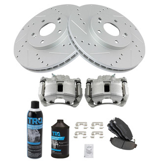 TRQ® - Performance Semi-Metallic Front Brake Kit with Calipers