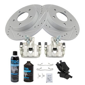 TRQ® - Performance Semi-Metallic Rear Brake Kit with Calipers