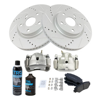 TRQ® - Performance Semi-Metallic Front Brake Kit with Calipers