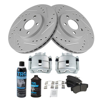 TRQ® - Performance Semi-Metallic Front Brake Kit with Calipers