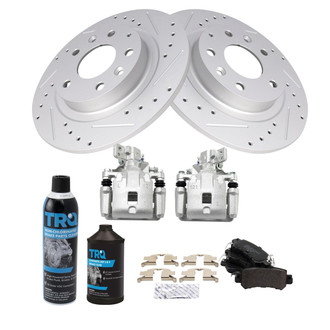TRQ® - Performance Semi-Metallic Rear Brake Kit with Calipers