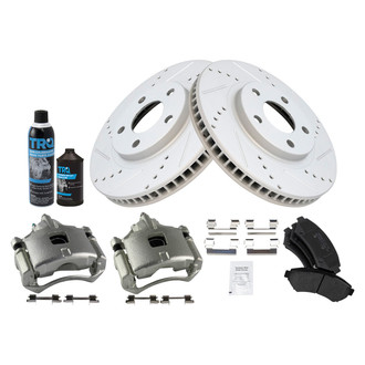 TRQ® - Performance Semi-Metallic Front Brake Kit with Calipers