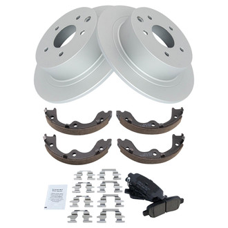 TRQ® - Rear Disc Brake Kit with Ceramic Pads and Shoes
