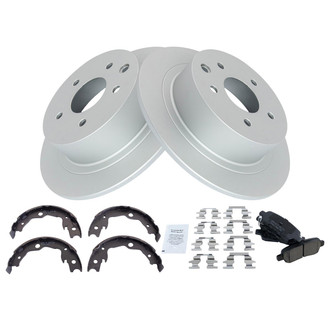 TRQ® - Rear Disc Brake Kit with Ceramic Pads and Shoes
