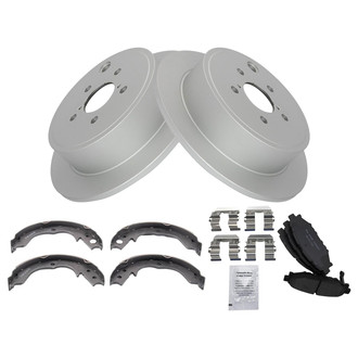 TRQ® - Rear Disc Brake Kit with Ceramic Pads and Shoes