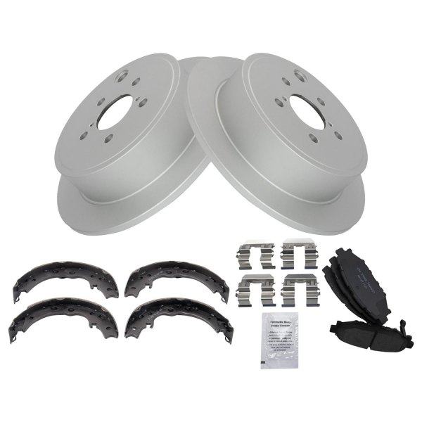 TRQ® - Rear Disc Brake Kit with Ceramic Pads and Shoes