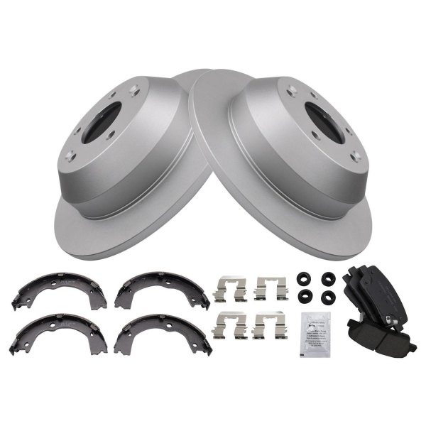 TRQ® - Rear Disc Brake Kit with Ceramic Pads and Shoes