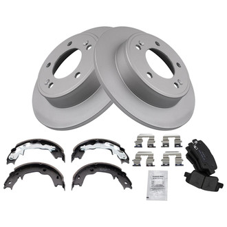 TRQ® - Rear Disc Brake Kit with Ceramic Pads and Shoes