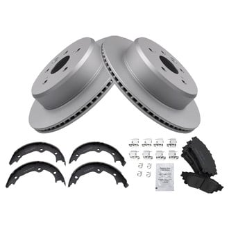 TRQ® - Rear Disc Brake Kit with Ceramic Pads and Shoes