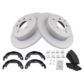 TRQ® - Rear Disc Brake Kit with Ceramic Pads and Shoes