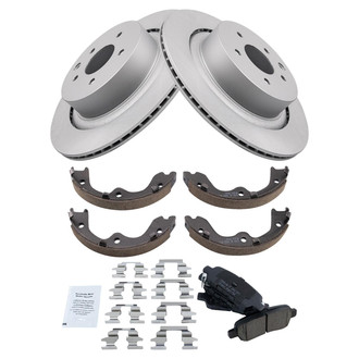 TRQ® - Rear Disc Brake Kit with Ceramic Pads and Shoes