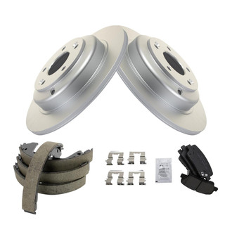 TRQ® - Rear Disc Brake Kit with Ceramic Pads and Shoes
