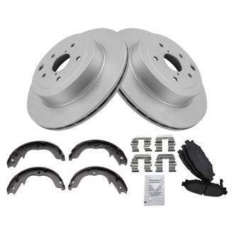 TRQ® - Rear Disc Brake Kit with Ceramic Pads and Shoes