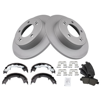 TRQ® - Rear Disc Brake Kit with Ceramic Pads and Shoes