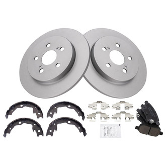 TRQ® - Rear Disc Brake Kit with Ceramic Pads and Shoes