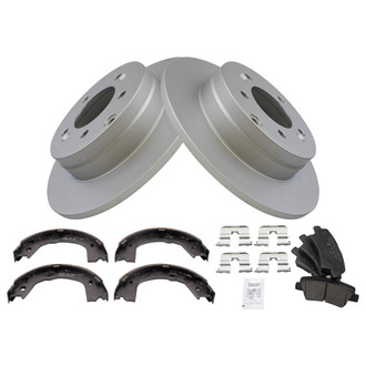 TRQ® - Rear Disc Brake Kit with Ceramic Pads and Shoes