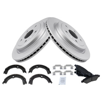 TRQ® - Rear Disc Brake Kit with Ceramic Pads and Shoes