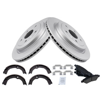 TRQ® - Rear Disc Brake Kit with Ceramic Pads and Shoes