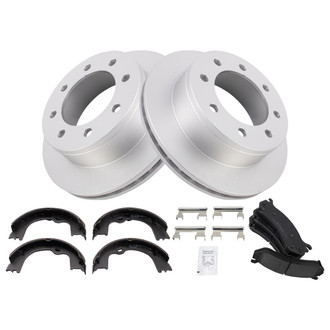 TRQ® - Rear Disc Brake Kit with Ceramic Pads and Shoes