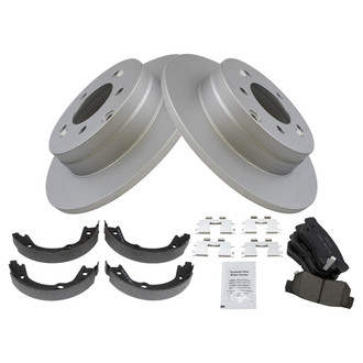 TRQ® - Rear Disc Brake Kit with Ceramic Pads and Shoes