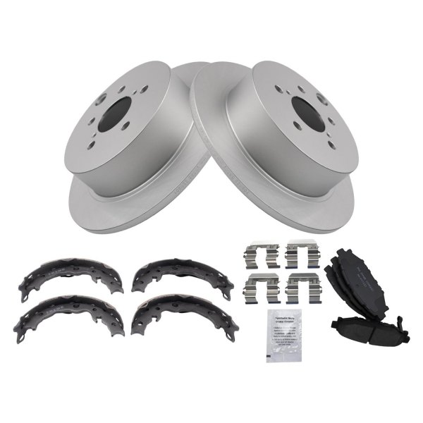 TRQ® - Rear Disc Brake Kit with Ceramic Pads and Shoes