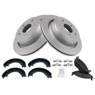 TRQ® - Rear Disc Brake Kit with Ceramic Pads and Shoes