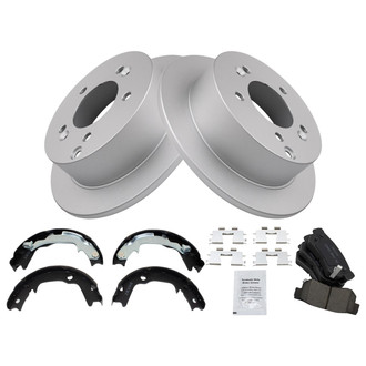 TRQ® - Rear Disc Brake Kit with Ceramic Pads and Shoes
