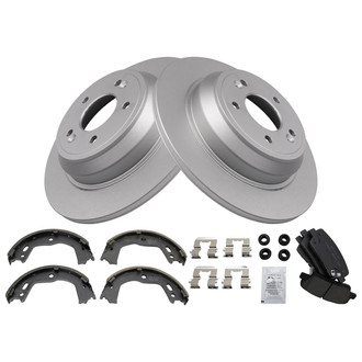 TRQ® - Rear Disc Brake Kit with Ceramic Pads and Shoes