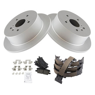 TRQ® - Rear Disc Brake Kit with Ceramic Pads and Shoes