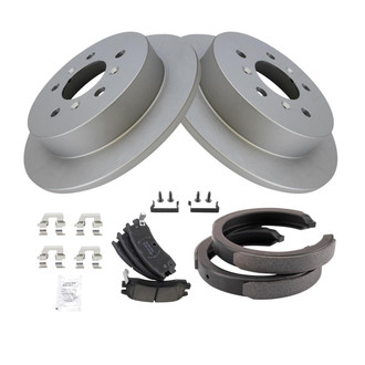 TRQ® - Rear Disc Brake Kit with Ceramic Pads and Shoes
