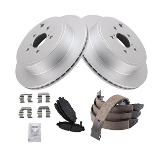 TRQ® - Rear Disc Brake Kit with Ceramic Pads and Shoes