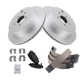 TRQ® - Rear Disc Brake Kit with Ceramic Pads and Shoes