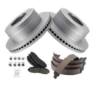 TRQ® - Rear Disc Brake Kit with Ceramic Pads and Shoes