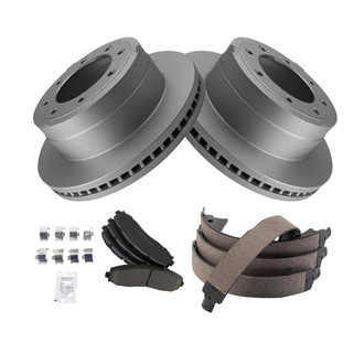 TRQ® - Rear Disc Brake Kit with Ceramic Pads and Shoes