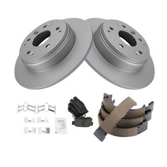 TRQ® - Rear Disc Brake Kit with Ceramic Pads and Shoes