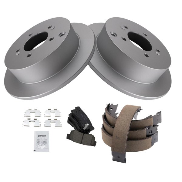 TRQ® - Rear Disc Brake Kit with Ceramic Pads and Shoes