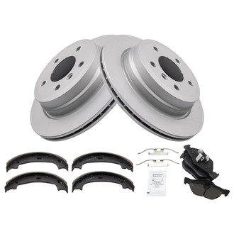 TRQ® - Rear Disc Brake Kit with Ceramic Pads and Shoes