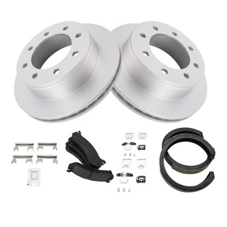 TRQ® - Rear Disc Brake Kit with Ceramic Pads and Shoes