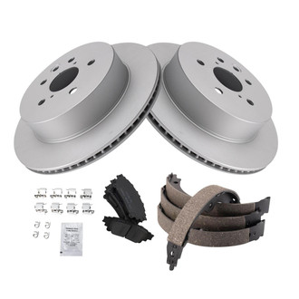 TRQ® - Rear Disc Brake Kit with Ceramic Pads and Shoes