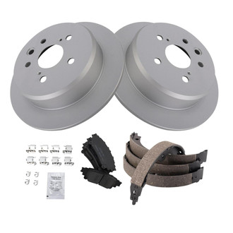 TRQ® - Rear Disc Brake Kit with Ceramic Pads and Shoes