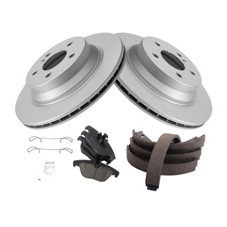 TRQ® - Rear Disc Brake Kit with Ceramic Pads and Shoes