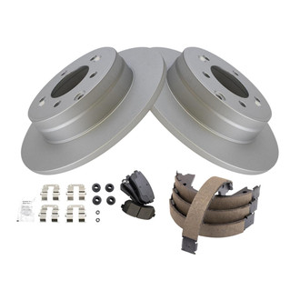 TRQ® - Rear Disc Brake Kit with Ceramic Pads and Shoes