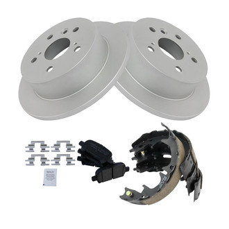 TRQ® - Rear Disc Brake Kit with Ceramic Pads and Shoes