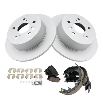 TRQ® - Rear Disc Brake Kit with Ceramic Pads and Shoes