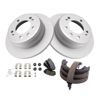TRQ® - Rear Disc Brake Kit with Ceramic Pads and Shoes