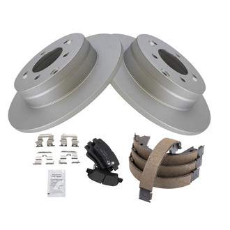 TRQ® - Rear Disc Brake Kit with Ceramic Pads and Shoes