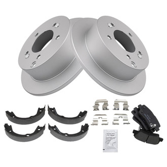 TRQ® - Rear Disc Brake Kit with Ceramic Pads and Shoes