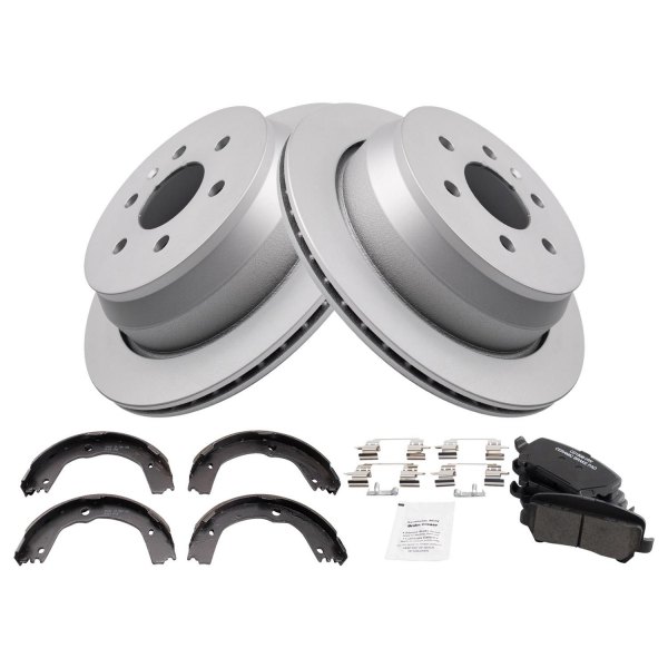 TRQ® - Rear Disc Brake Kit with Ceramic Pads and Shoes